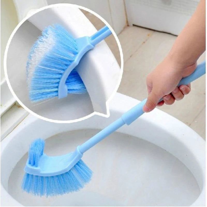 Brosse de nettoyage pour toilettes en plastique à long manche, brosse de nettoyage double face pour coins morts, brosse de toilette à poils doux, brosse pour joints de sol