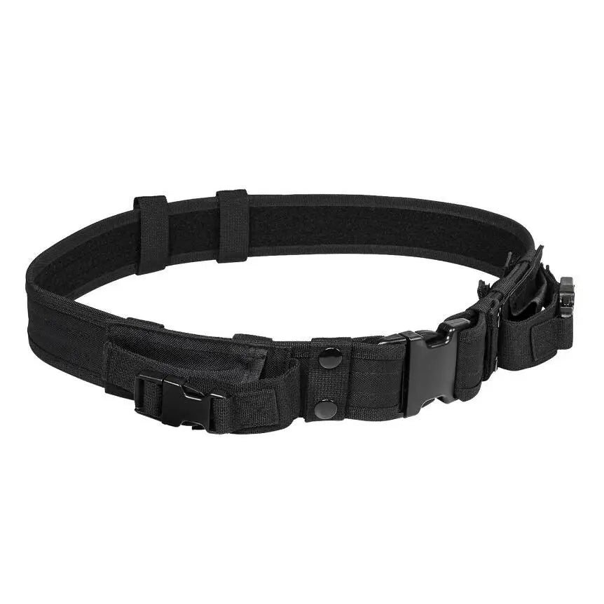 Ceinture tactique pour homme, équipement de chasse, ceinture de sécurité pour le combat en plein air, ceinture utilitaire avec pochettes pour chargeurs 