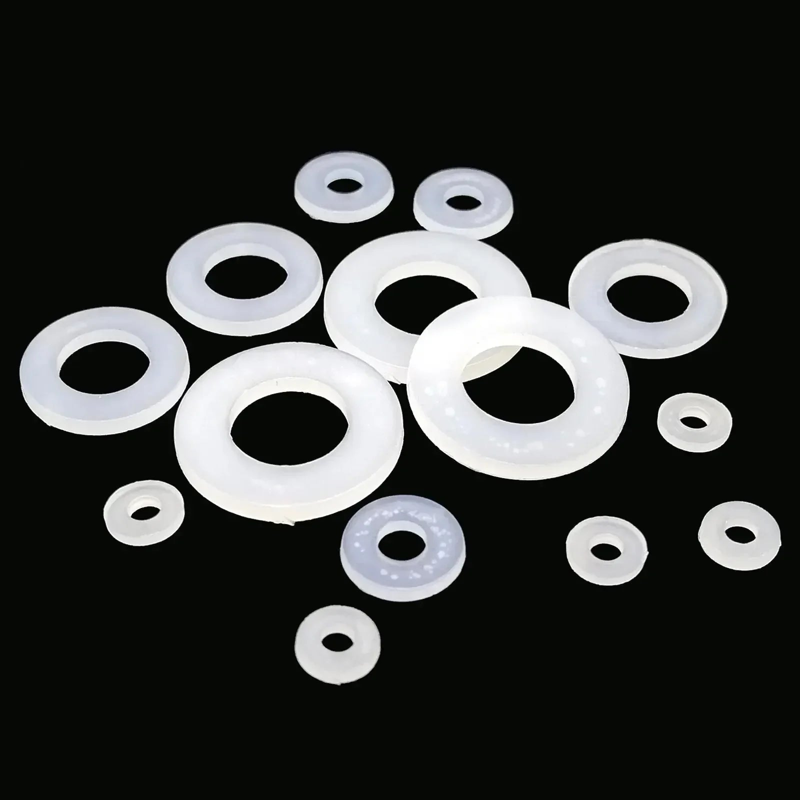 500Pcs M2 M2.5 M3 M4 M5 M6 M8 M10 White Plastic Nylon Flat Washer Flat Gasket Screw Bolt Insulation Washer Assembly Kit - ToolFlx