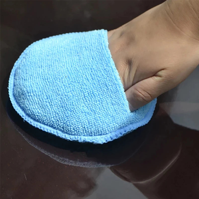 1/2/3pcs 5-inch Round Car Care Microfiber Pocket Sponge Auto Wax Applicator Pad Car Detailing Hand Polishing Pad Car Polish