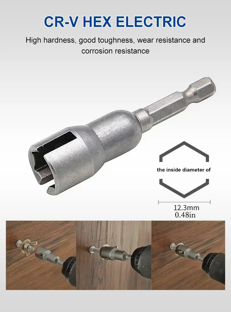 Natural Slotted Butterfly Hole Socket Wrench 65mm Hexagonal Handle Electric Screwdriver Wing Nut Socket Tool