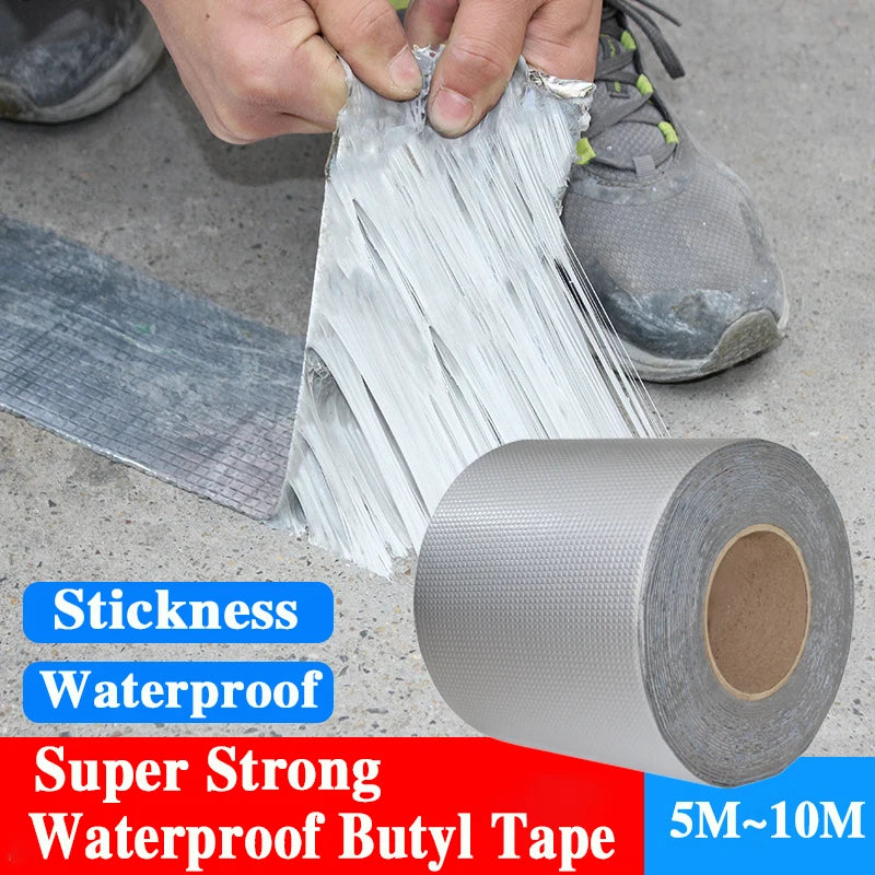 Waterproof Tape High Temperature Resistance Aluminum Foil Thicken Butyl Tape Wall Pool Roof Crack Duct Repair Sealed Self Tape - ToolFlx