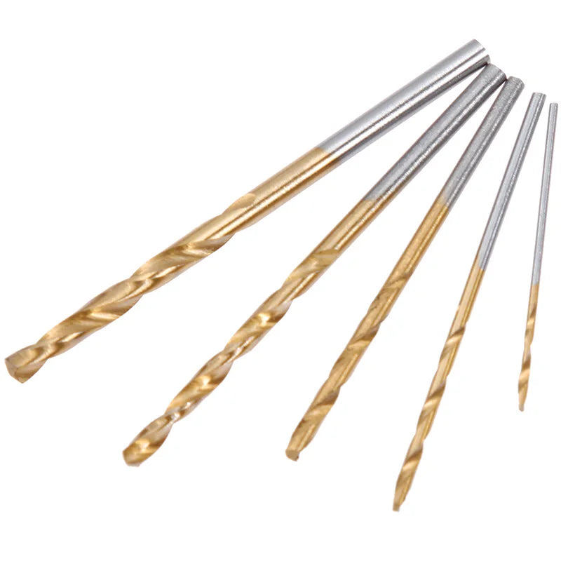 50pcs High Speed Steel Ti-plated Twist Bit Titanium Coated Drill Bits Tool High Quality Power Tools 1mm 1.5mm 2mm 2.5mm 3mm