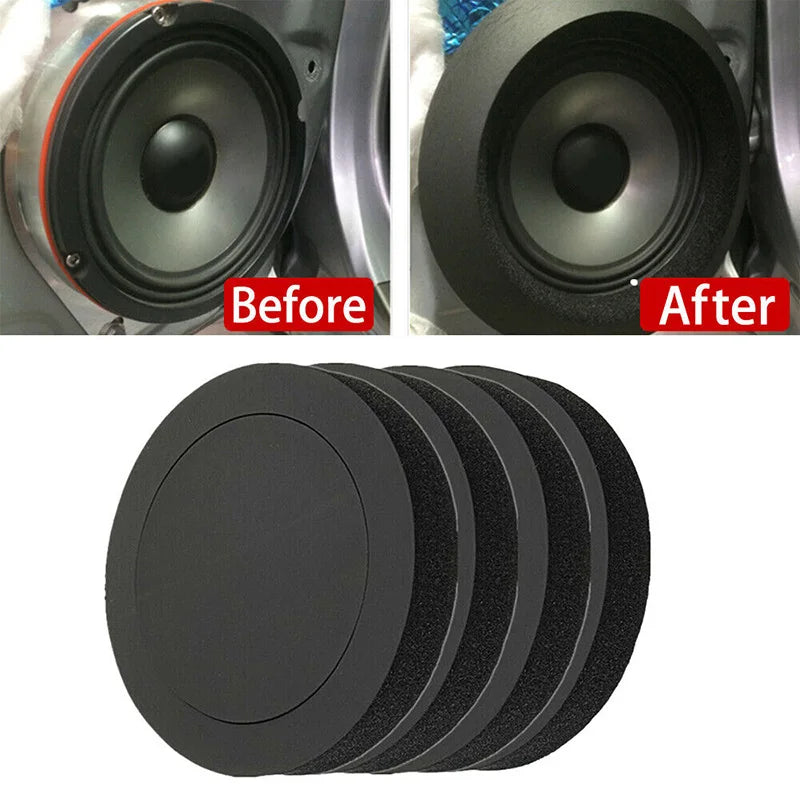 4PCS 4/5/6.5 Inch Car Speaker Sound Insulation Ring Cotton Bass Door Trim Soundproof Auto Interior Accessories Foam Universal