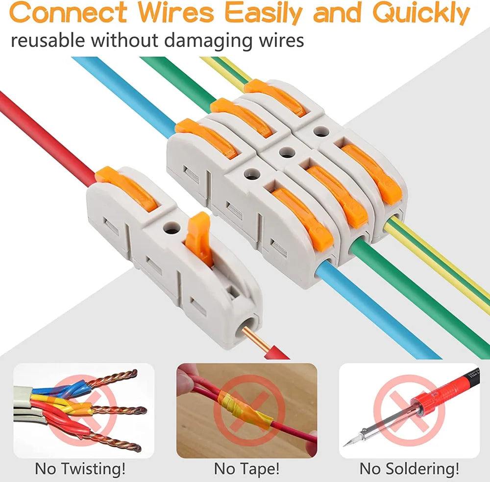 Quick Splicing Multiplex Butt Wire Connector Compact Electrical Cable Terminal Block Home Wiring Connectors for Circuit Inline