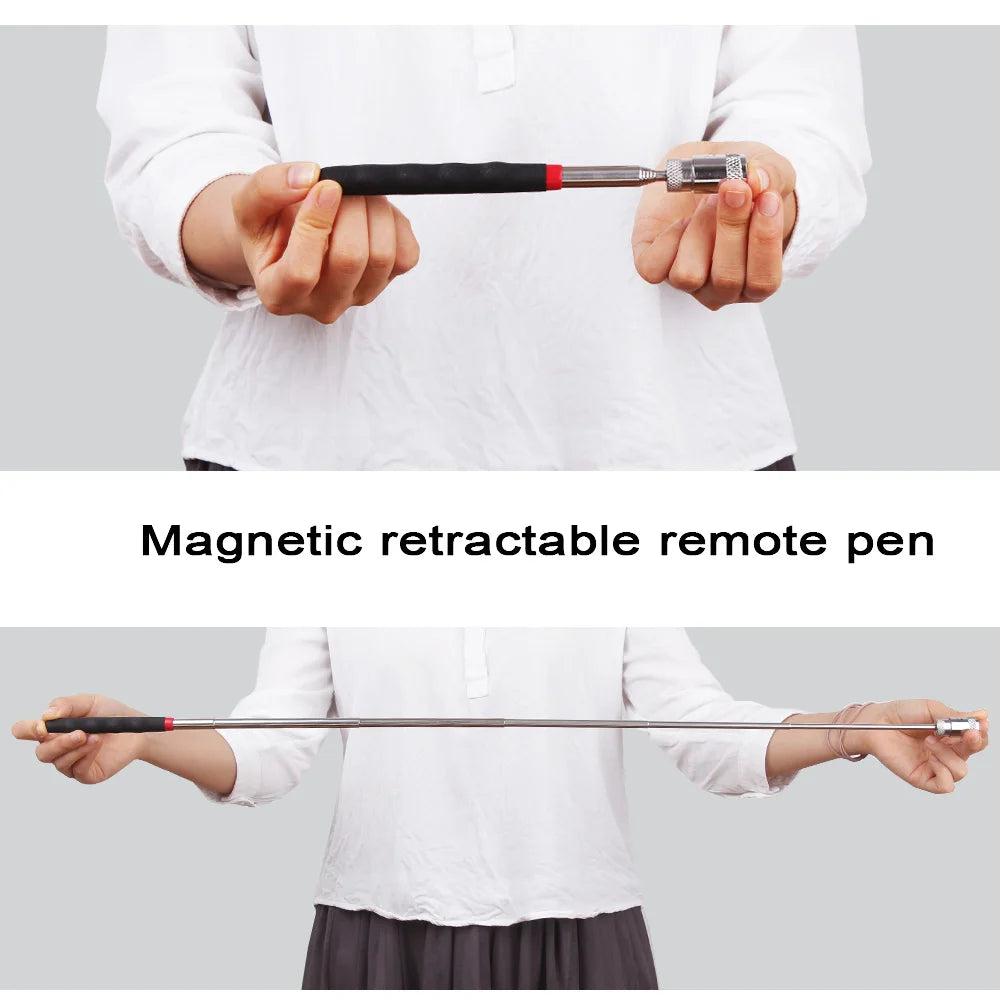 Telescopic Magnetic Pen with Light Portable Magnet Pick-Up Tool Extendable Long Reach Pen Tool for Picking Up Screws Nuts Bolt