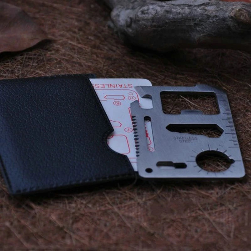 11 in1 Pocket Tool Multifunction Credit Edc Outdoor Bottle Survive Gear Card Multi Multipurpose Gadget Camping Opener Wallet Kit