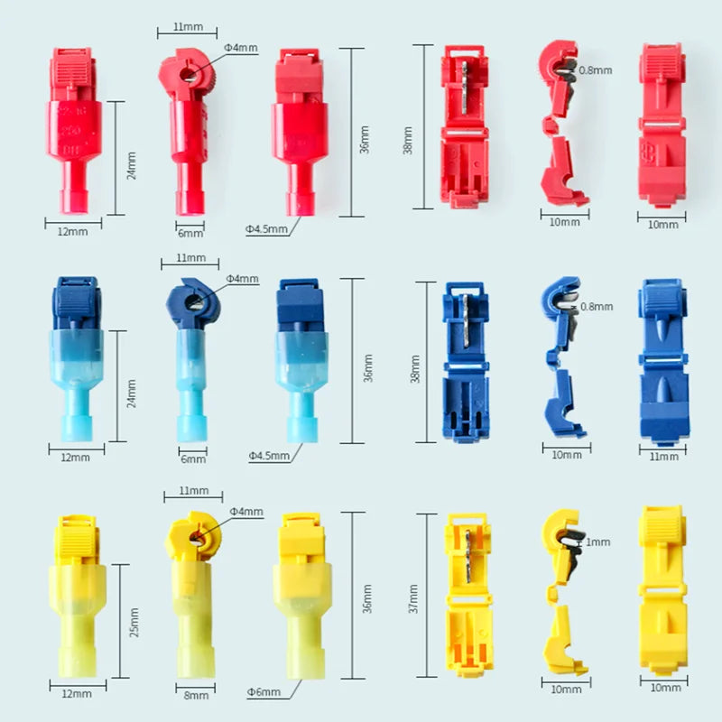 20pcs red T-shaped terminal blocks, wire and cable connection clamps, quick and non-stripping plugs, cable connectors Home