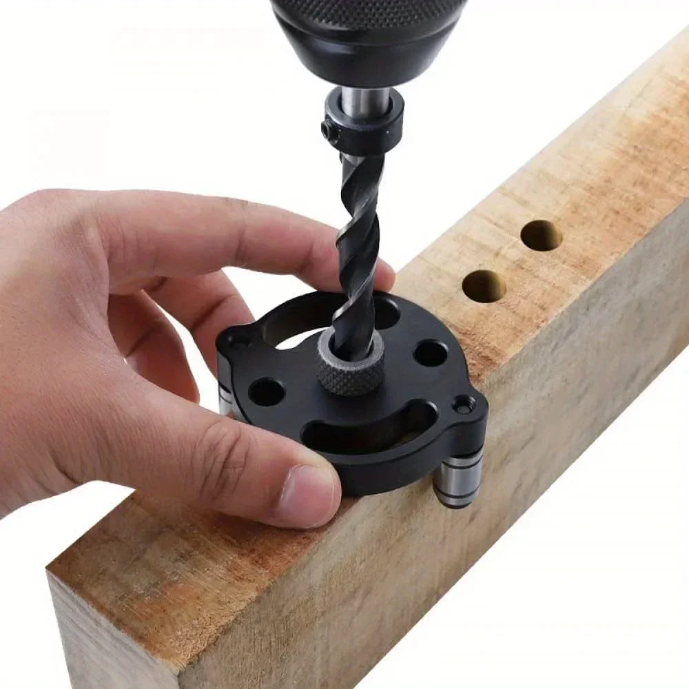 Self Centering Doweling Jig, Self Center Dowel Jig Handheld Drill Guide for Straight Holes Wood Panel Hole Puncher Locator Tool