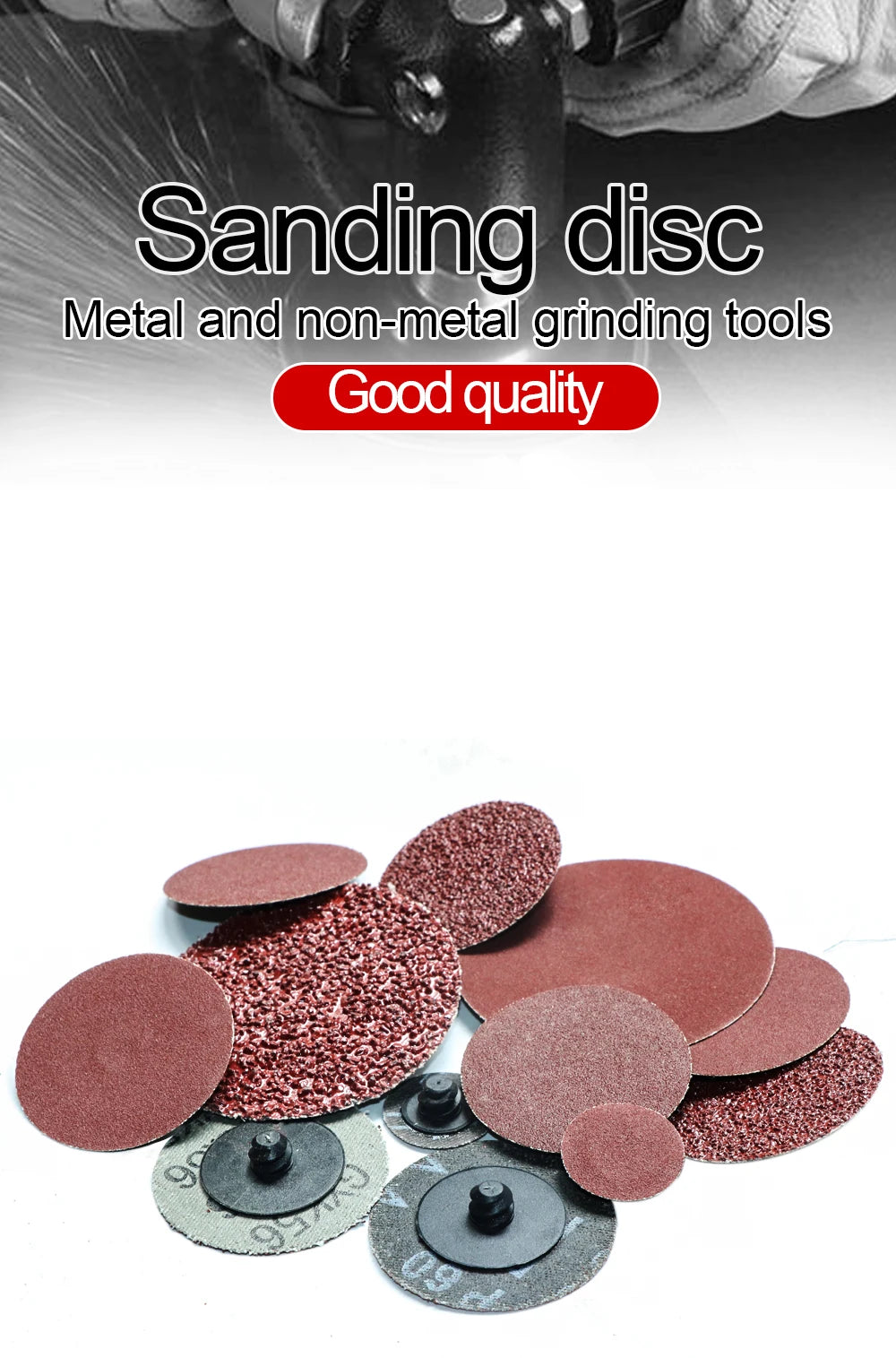 25/50/75mm Roll Lock R-Type Quick Change Discs Red Grain Sanding Disc Metal Surface Conditioning Die Grinder Accessories