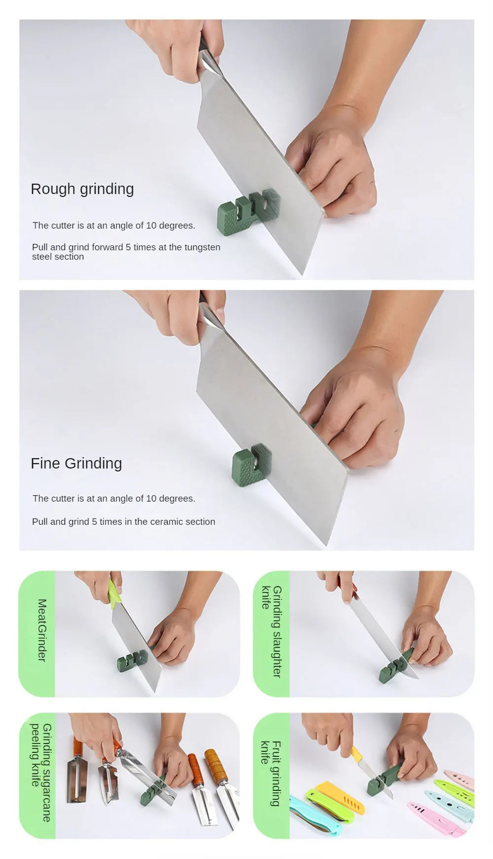 Mini Portable Outdoors Knife Sharpener Scissor Sharpen Gears Fish Hook Carbide Knife Whetstone Camping Tools Kitchen Accessories