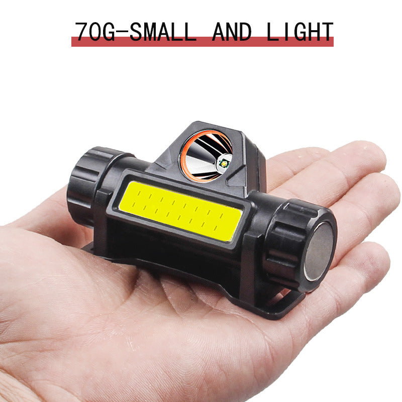 Mini lampe frontale LED portable puissante XPE + COB, lampe frontale de chasse rechargeable par USB, lampe frontale étanche avec queue magnétique 