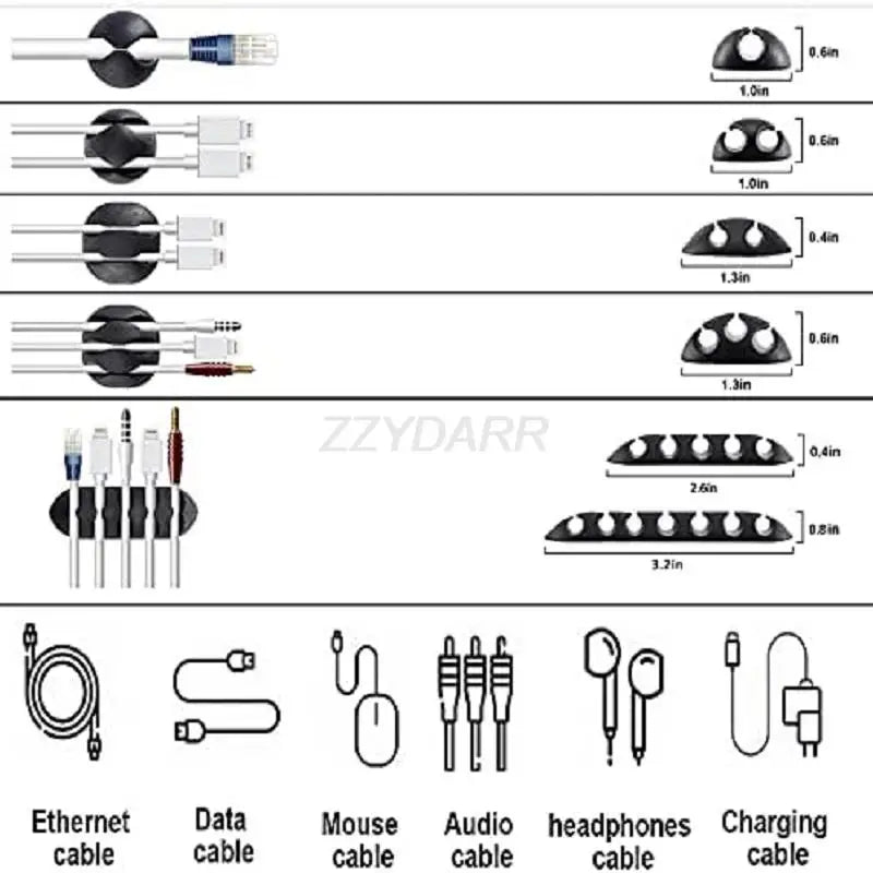 173-teiliges Kabelmanagement-Set mit Organizer-Hülle, Kabelclips, Kabel-Organizer-Gurten und Befestigungskabelbindern für das Büro zu Hause 