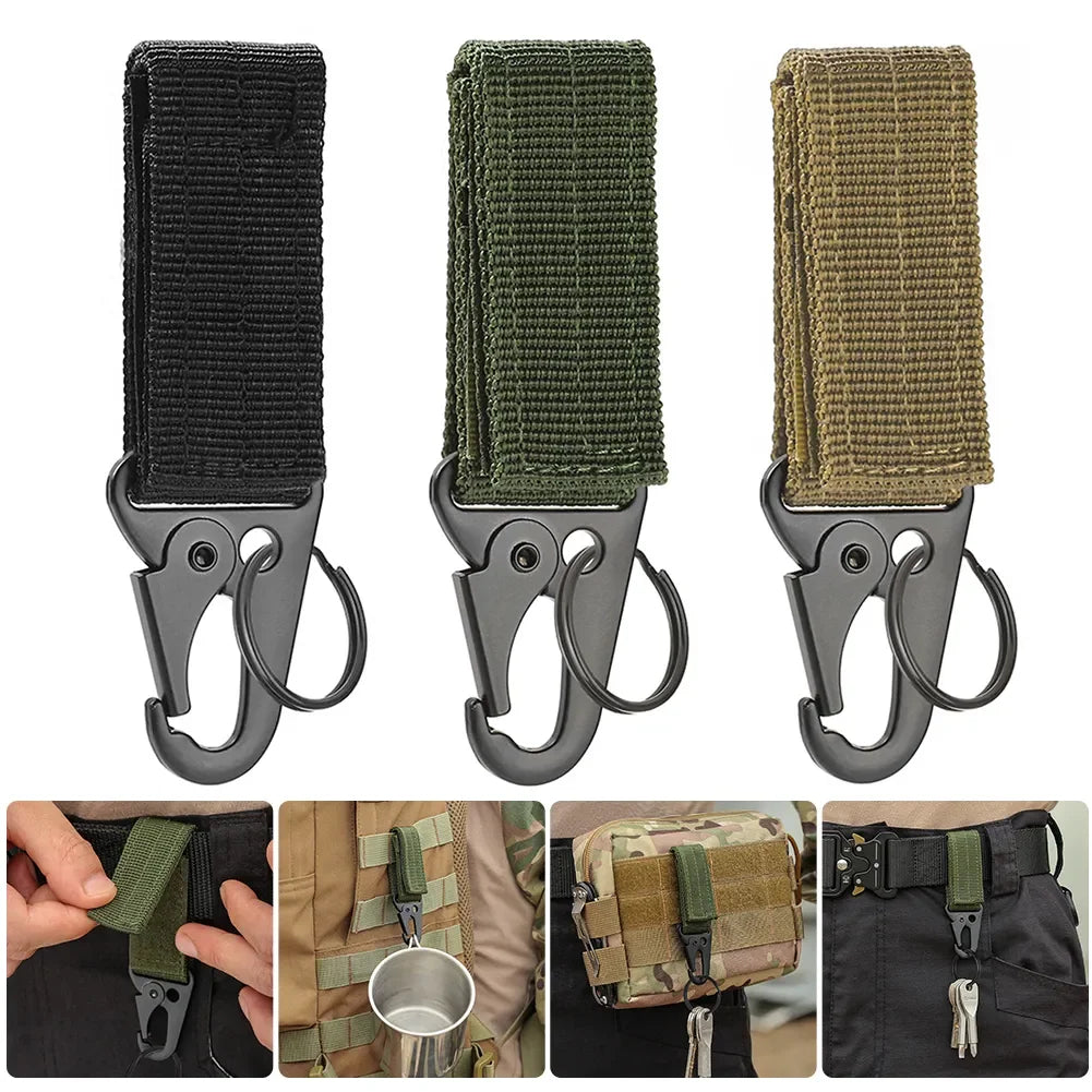 Outdoor Multifunktions Taktische Hängende Schnallen Nylon Gurtband Dreieck Schnalle Klettern Werkzeug Zubehör Karabiner Schlüsselanhänger 1pc 