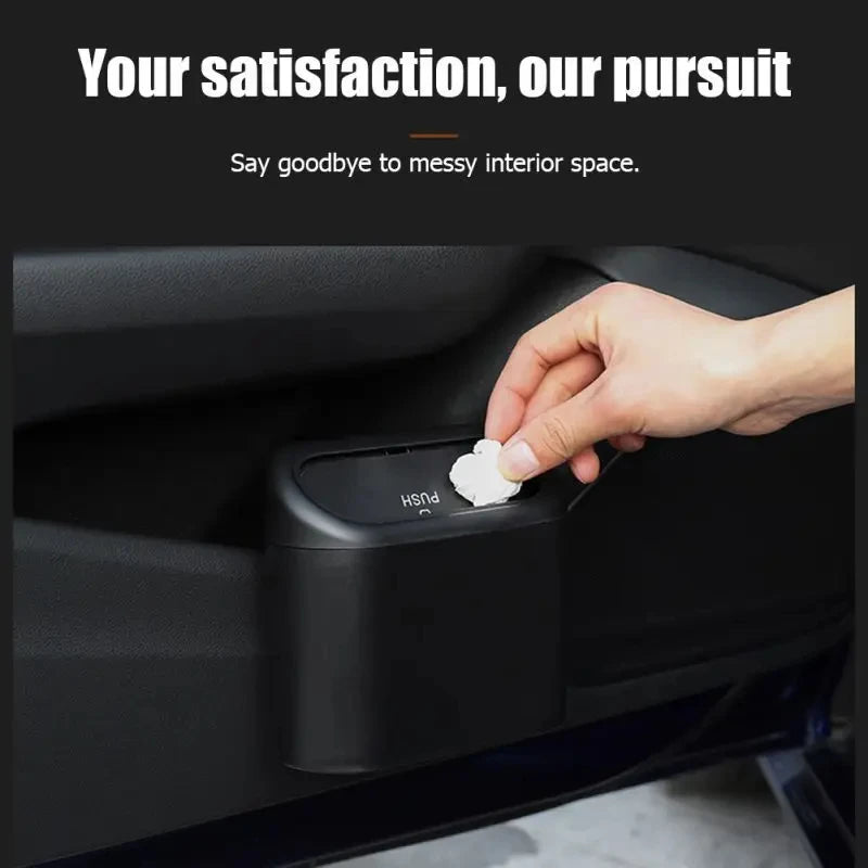 Universal Organizer Car Clamshell Trash Bin Hanging Vehicle Garbage Dust Case Storage Box Black ABS Square Pressing Trash Can 6P