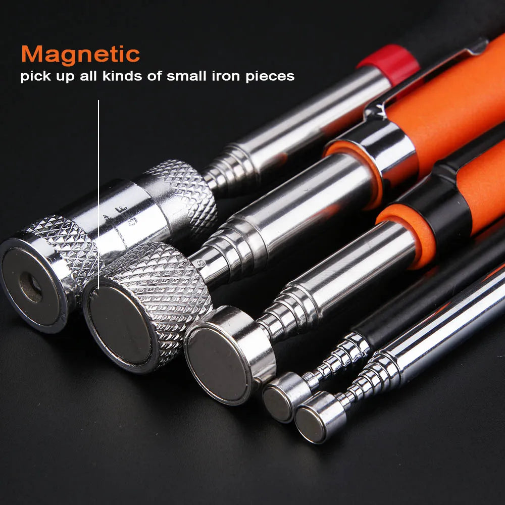 Telescopic Magnetic Pen with Light Portable Magnet Pick-Up Tool Extendable Long Reach Pen Tool for Picking Up Screws Nuts Bolt