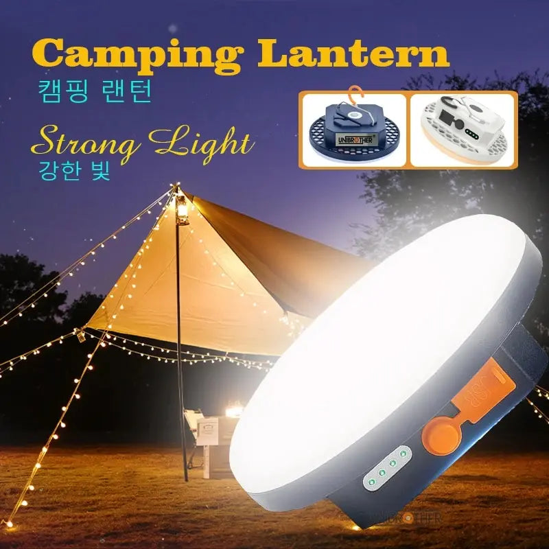 Wiederaufladbare leistungsstarke Campinglaterne mit Magnet Starkes Licht Tragbare Taschenlampen LED-Zeltlichter Arbeitsreparaturbeleuchtung 