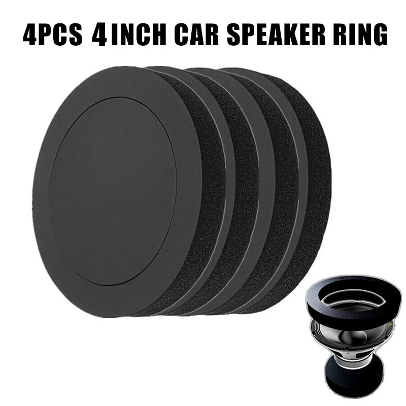 4PCS 4/5/6.5 Inch Car Speaker Sound Insulation Ring Cotton Bass Door Trim Soundproof Auto Interior Accessories Foam Universal