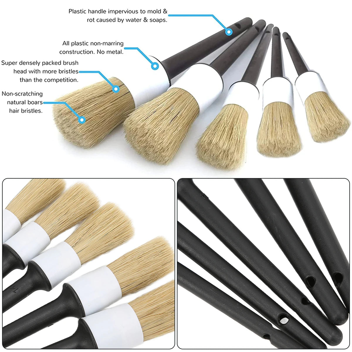 Car Detailing Brush Set Car Cleaning Brushes Sponges Towels for Car Air Vents Rim Cleaning Dirt Dust Clean Tool Wash Accessories - ToolFlx