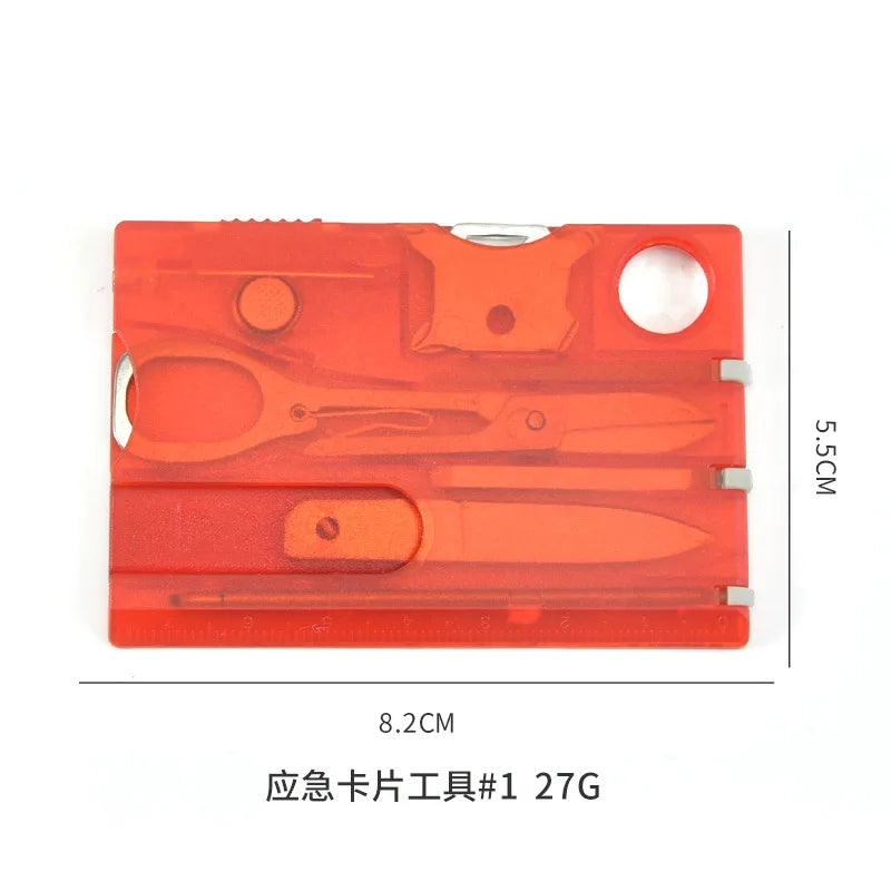 10 en 1 poche carte de crédit outils multifonctions portables équipement de camping de survie en plein air 1 boîte outils de carte de randonnée portables 