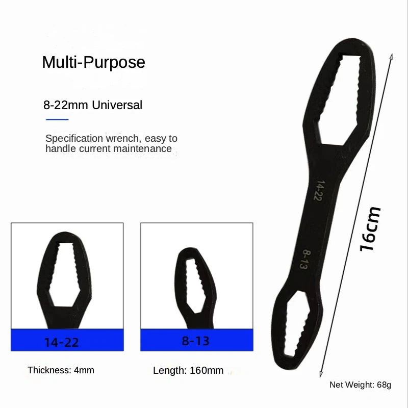 8-22mm Universal Torx Wrench Self-tightening Adjustable Glasses Wrench Board Double-head Torx Spanner Hand Tools for Factory