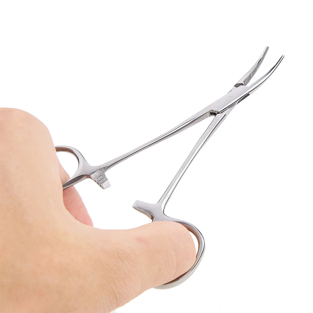 Hand Tool Hemostatic Forceps Pet Hair Clamp Fishing Locking Pliers Epilation Tools Curved Straight Tip 12.5 16 18cm