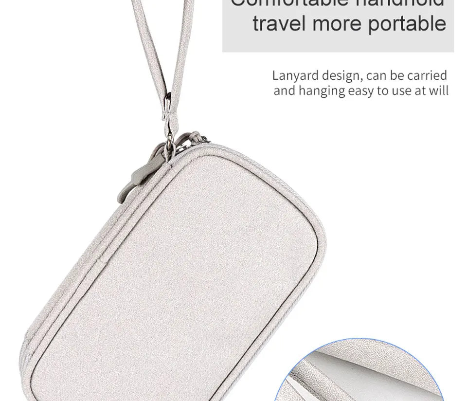 Data Cable Storage Bag Waterproof Portable Carry Case Multi-Layers Storage Bag Travel Organizer Bag for Cable Cord USB Charger