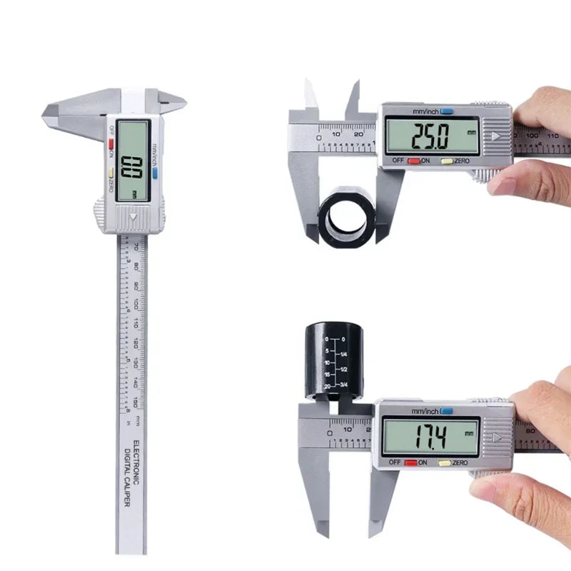 6inch Digital Vernier Calipers 0-150mm Lcd Electronic Caliper, Carbon Fiber Gauge, Height Measuring Tools Instruments Micrometer