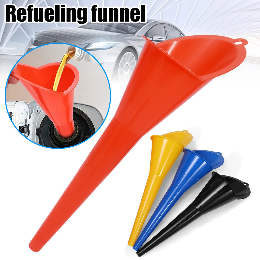 Car Long Stem Funnel Gasoline Oil Fuel Filling Tools Anti-splash Plastic Oil Funnel Motorcycle Refueling Tools Auto Accessories