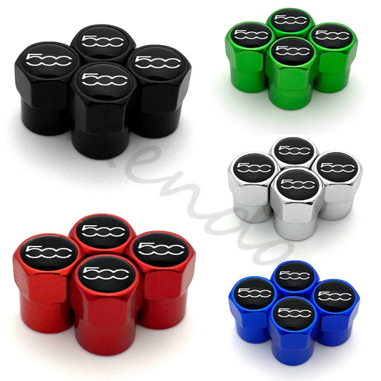 4Pcs Aluminum Alloy Car Wheel Tire Valve Caps Air Tyre Stem Cover Case Plugs Airtight For Fiat 500 2007-2015 Styling Accessories