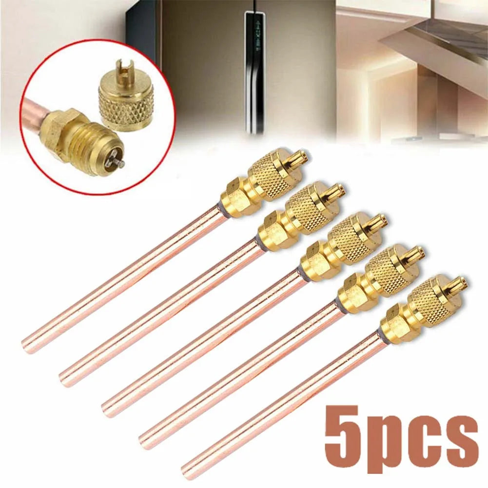 5PCS/Set Garden Air Conditioner Refrigeration 125mm Accessories Valves Copper Tube Filling Parts 3.4 Mpa Home DIY Power Tool