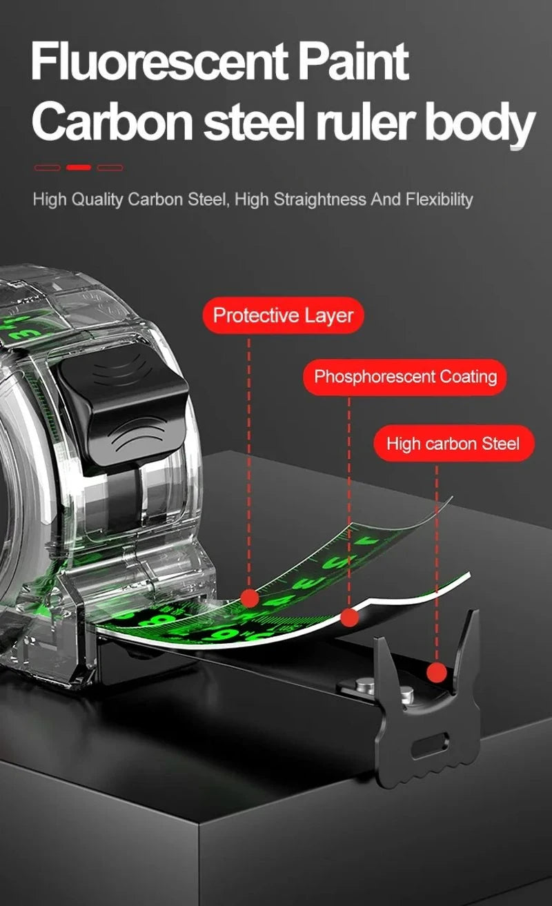 AIRAJ 3-5-7 Meter Fluorescent Tape Measure Precision Thickened Double-Sided Scale Waterproof And Wear-Resistant Measuring Tool