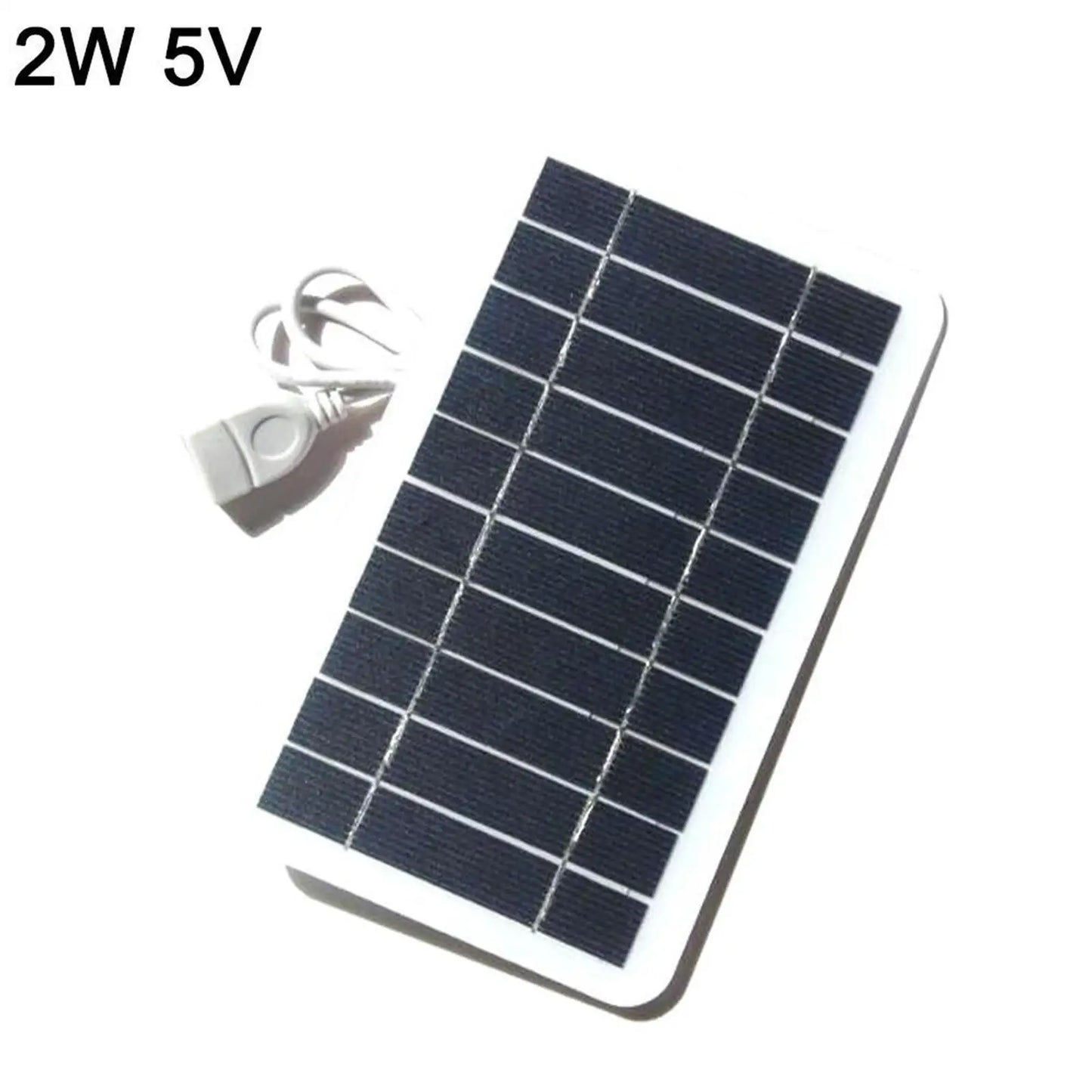 Tragbares Solarpanel, 5 V, 2 W, Solarplatte mit USB-sicherer Ladung, stabilisierendes Batterieladegerät für Power Bank, Telefon, Outdoor, Camping, Zuhause 