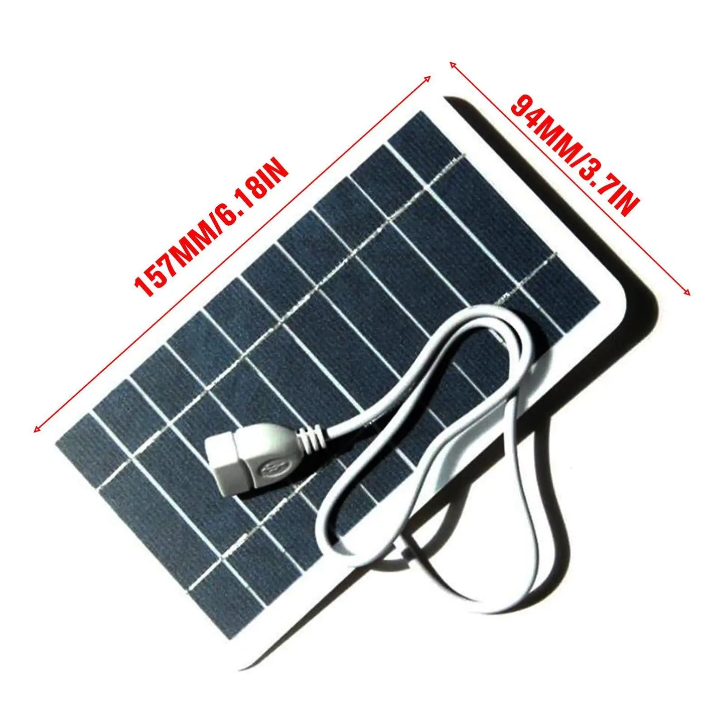 Tragbares Solarpanel, 5 V, 2 W, Solarplatte mit USB-sicherer Ladung, stabilisierendes Batterieladegerät für Power Bank, Telefon, Outdoor, Camping, Zuhause 