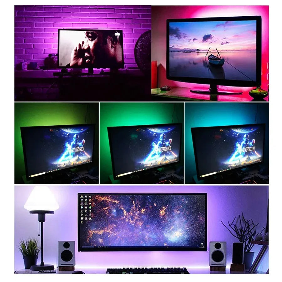 5V USB-LED-Leuchten für Zimmer 5050 RGB-LED-Streifen 5 10 Meter Diodenband Gamer Dekoration Eis-String-Bar-Beleuchtung Klebstoff LED-Band 