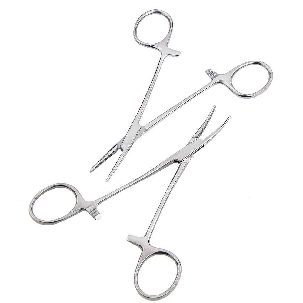 Hand Tool Hemostatic Forceps Pet Hair Clamp Fishing Locking Pliers Epilation Tools Curved Straight Tip 12.5 16 18cm