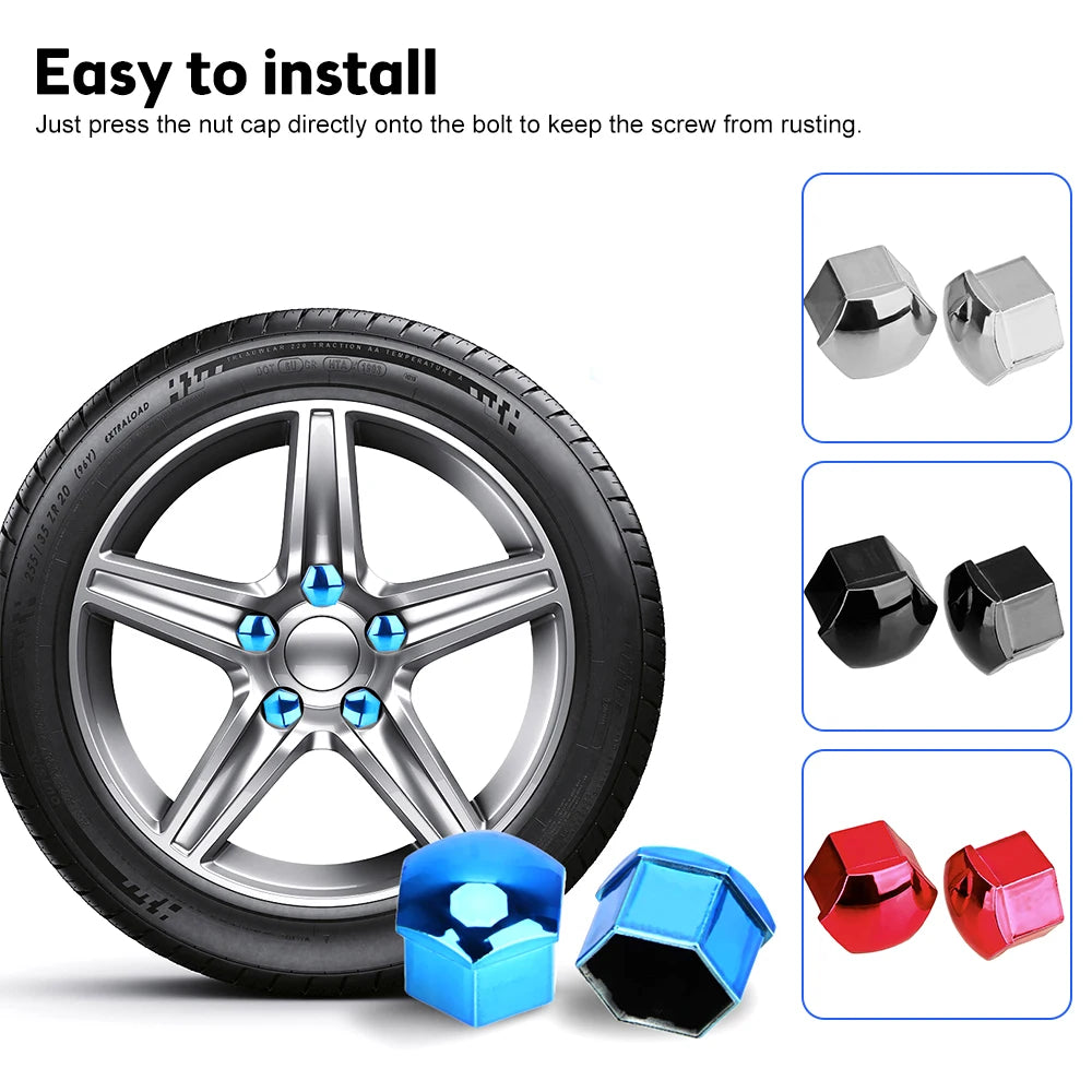 20Pcs 17/19/21mm Car Wheel Nut Caps Protection Covers Caps Anti-Rust Auto Hub Screw Cover Car Tyre Nut Bolt Exterior Decoration