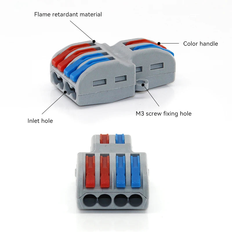 1/5/10 PCS 1 in Multiple Out Fast Electrical Connectors Universal Compact Splitter Wiring Cable Connector Push-in Terminal Block