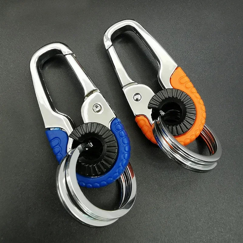 Herren Schlüsselanhänger Haken Edelstahl Schnalle Outdoor Karabiner Kletterwerkzeug Doppelring Auto Angeln Schlüsselanhänger Autozubehör 