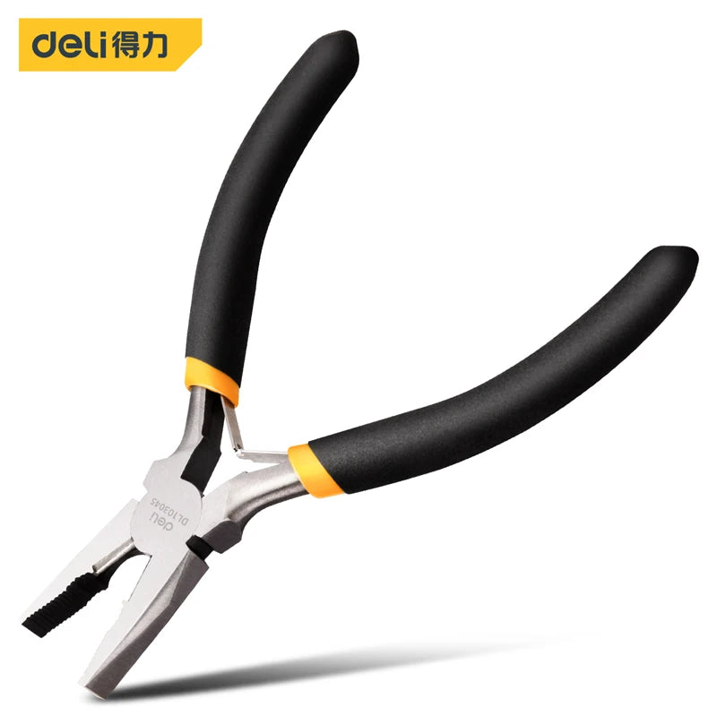 Deli 4/5/6 inch Mini Long Nose High Precision Wire Cutters Anti-slip Handle Design Multi-function Electrician Repair Hand Pliers