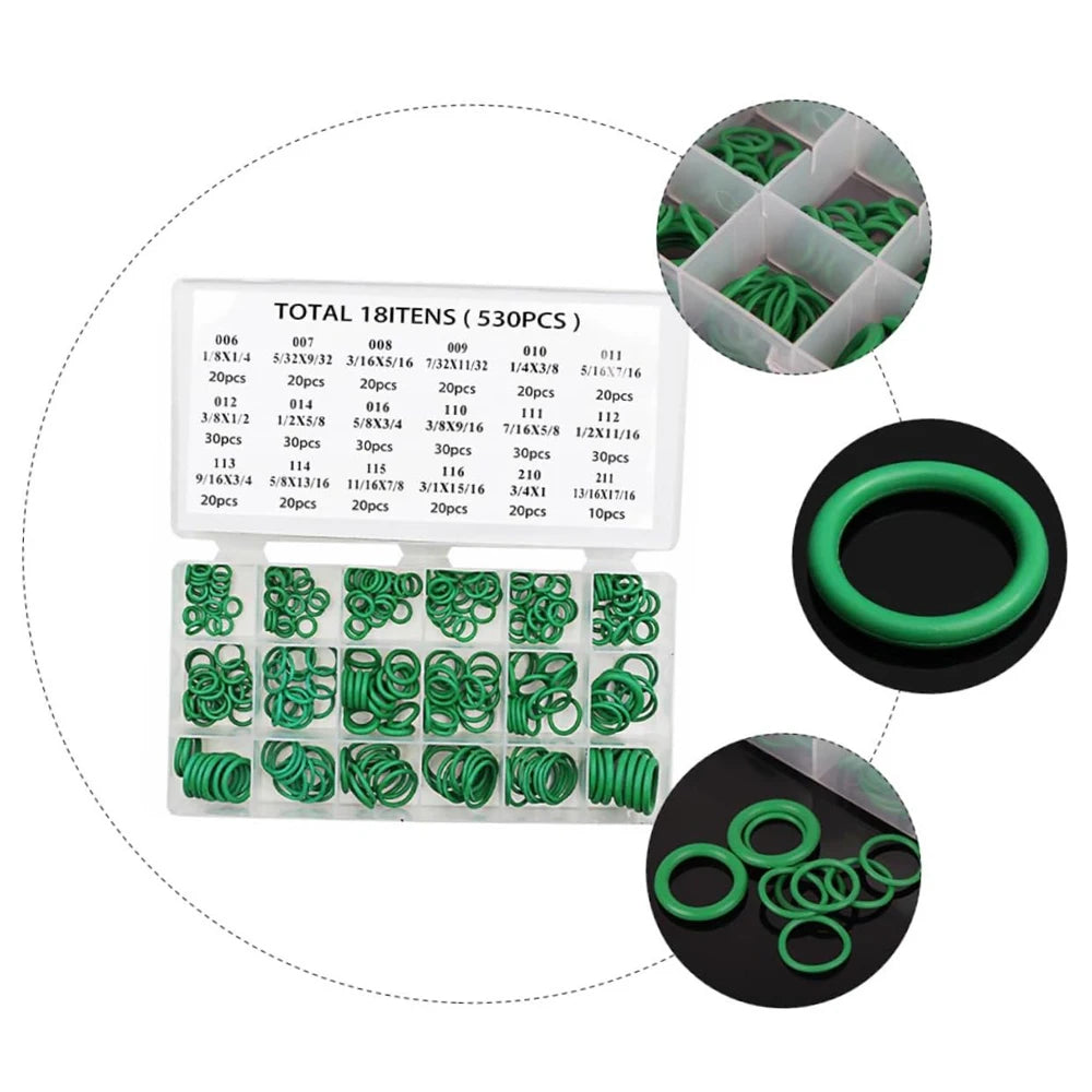 419/225PCS Rubber O-Ring Assortment Kit Buna-N Gasket Sealing Replacement O-Rings 32 Metric Sizes for Plumbing Faucet Repair