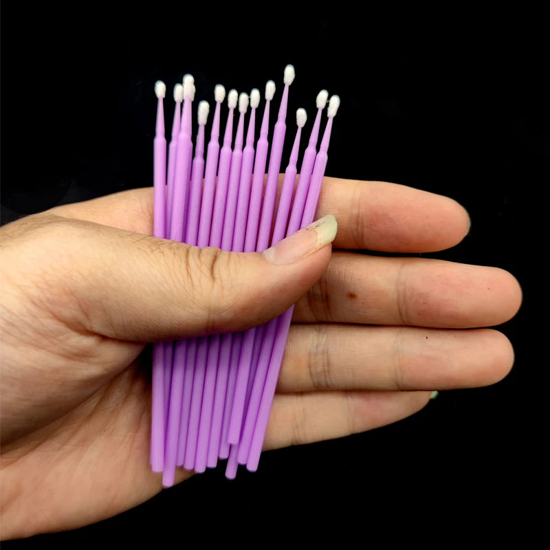 100Pcs Up Paint Micro Brush Tips 1.5mm Mini Car Touch Up Paint Micro Brush Purple Auto Applicator Sticks Detailing Car Products