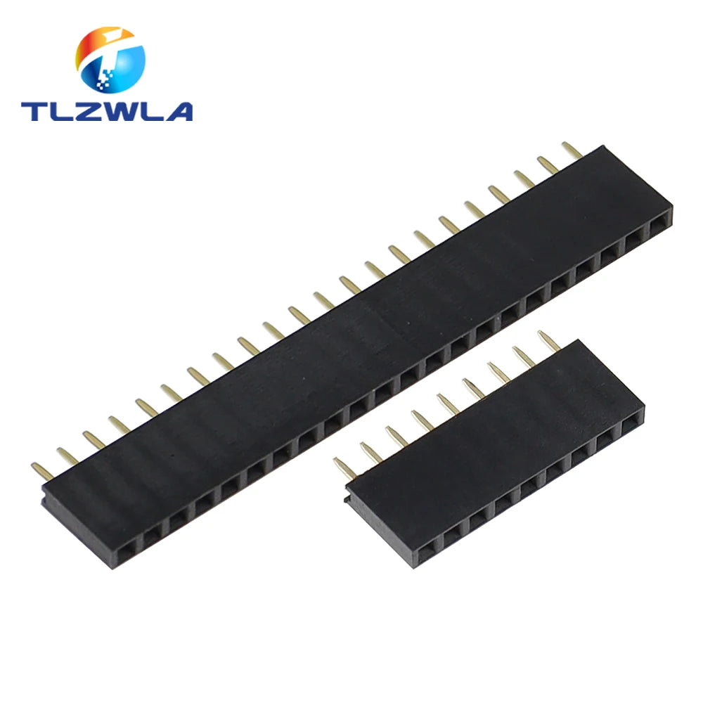 10PCS Single Row Pin Female Header Socket Pitch 2.54mm 1*2p 3p 4p 5p 6p 7p 8p 9p 10p 12p 14p 16p 18p 20p 22p 40p Pin Connector