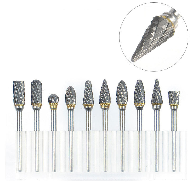 Tungsten Carbide Rotary Burr Carving Burr Bits Double Diamond Cut Dremel Tools for Wood Stone Carving Steel Metal Working