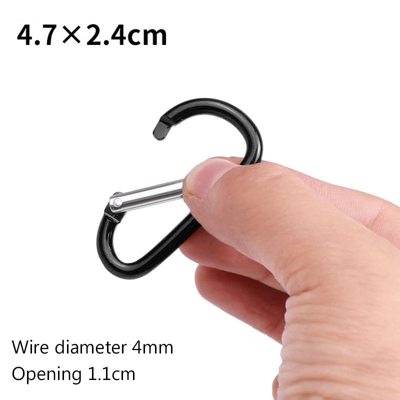 Mini-Karabiner-Schlüsselanhänger aus Aluminiumlegierung, D-Ring-Schnalle, Feder-Schnappclip-Haken, Schlüsselanhänger-Karabiner für Schlüssel, Outdoor-Camping-Werkzeuge