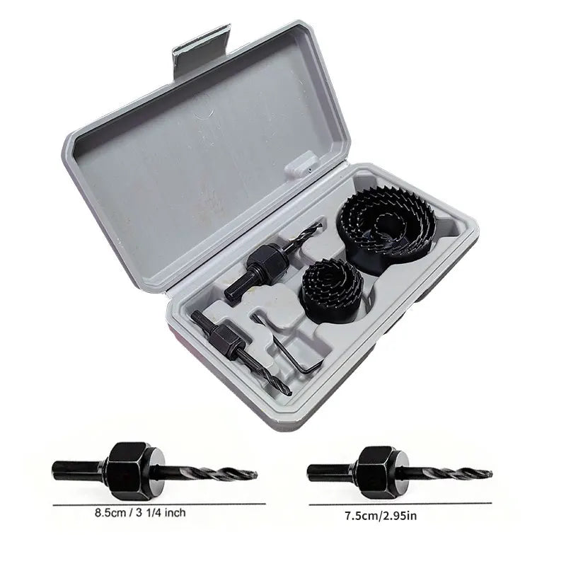 11Pcs Hole Saw Kit Durable Carbon Steel Metal Circle Power Drill Hole Cutter for Wood PVC and Plastic