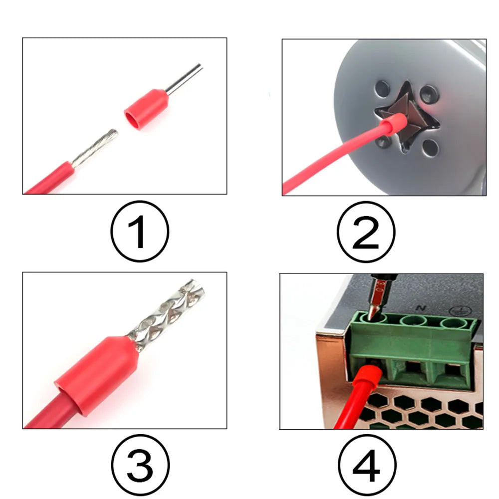 100 pièces accessoires de voiture borne électrique connecteur de fil connecteurs à sertir connecteur de terminal extrémité de câble sertissage virole isolée