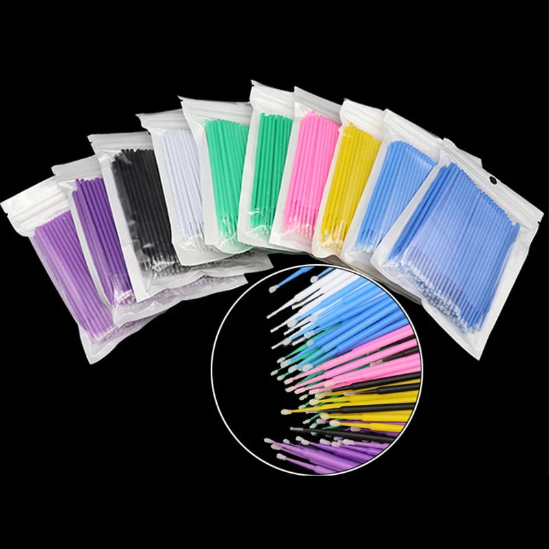 100Pcs Car Paint Touch Up Tool Disposable Car Touch Up Paint Micro Brush Fine Tip Maintenance Tool Car Detailing Small Tip Brush