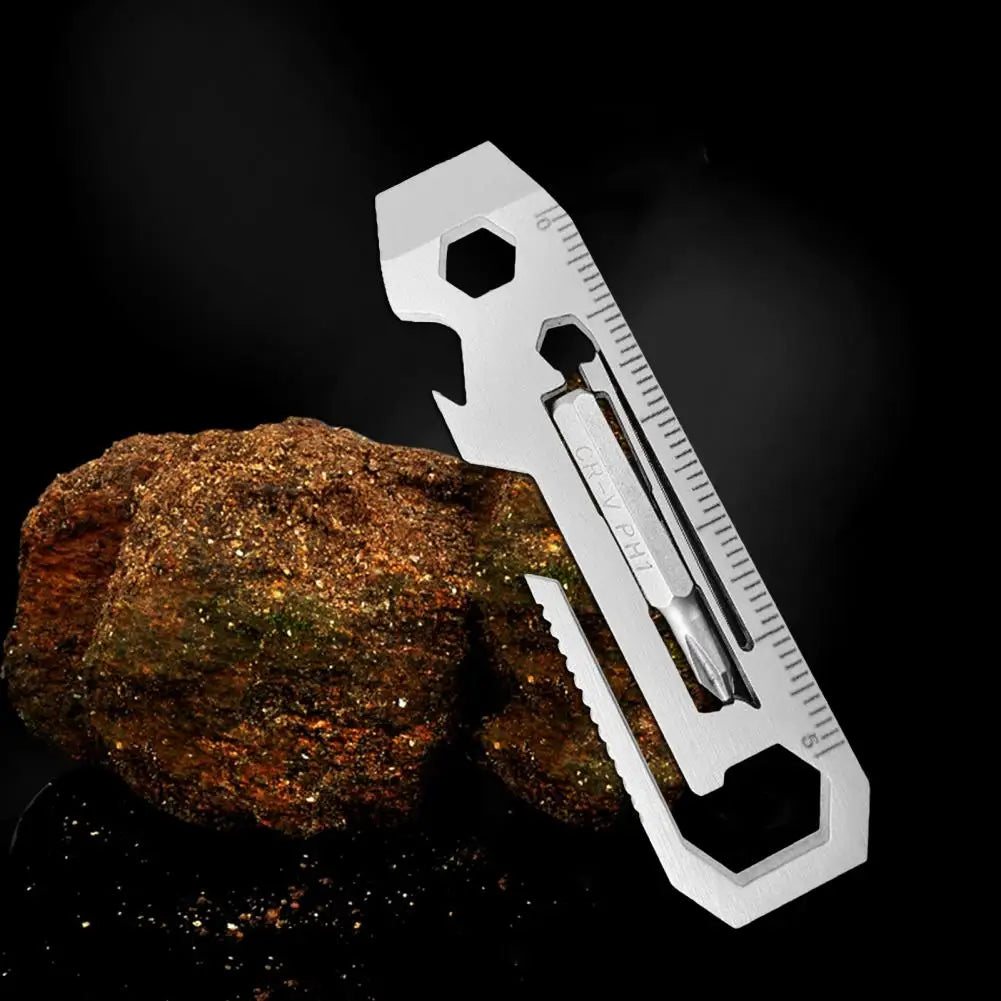 Useful Multitool Card Stainless Steel Outdoor Tool Card Mini 7 in 1 Tool Combination Multitool Card  Hexagon Wrench