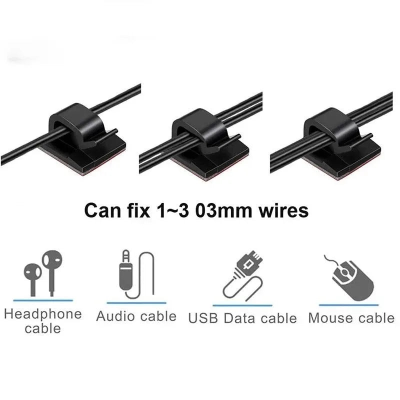 10/20/30/40 Stück Kabel-Organizer-Clips für USB-Ladedatenleitungen Spulenwickler Wandmontierter Kabelhalter Selbstklebender Kabelclip 